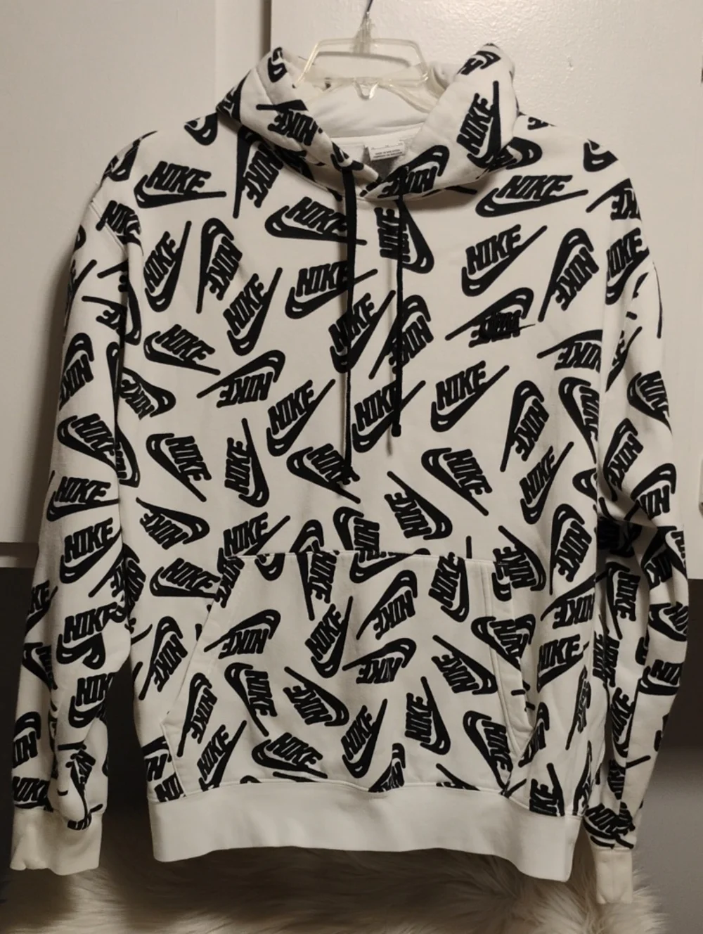 (C-76) Nike Sport Essentials All-Over Logo Print Discontinued Hoodie
